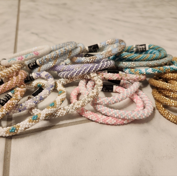 Lily and Laura Nepali Glass Crocheted Bracelets - Picture 3 of 13